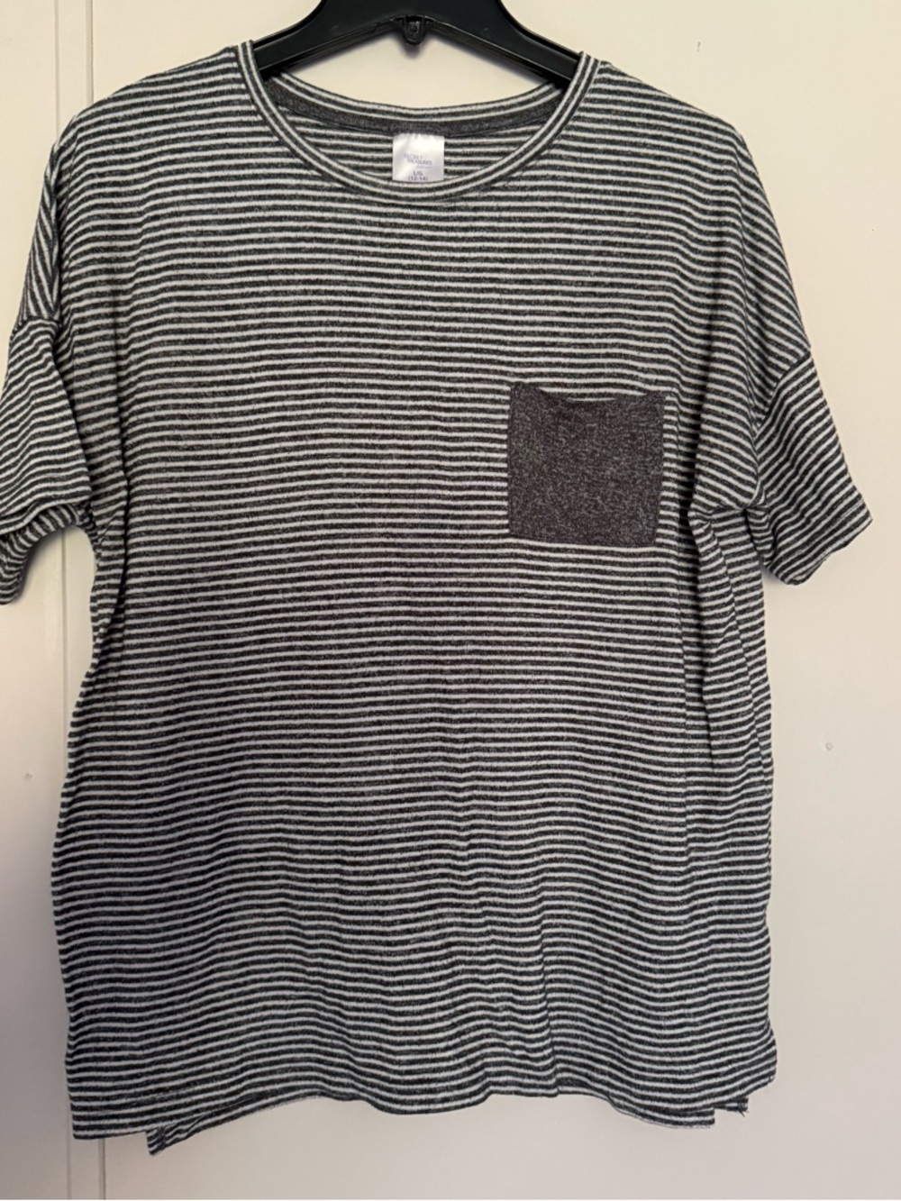 Secret Treasures Black & White Striped Crew Tee